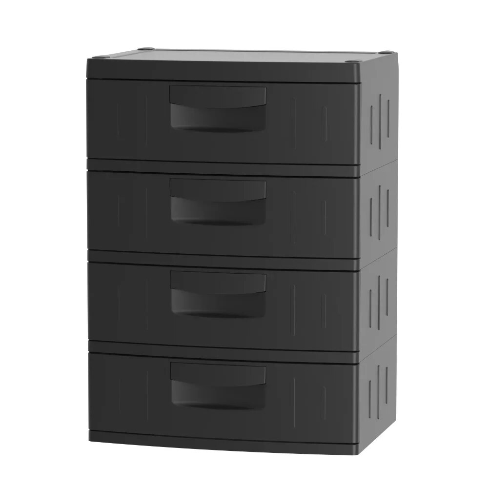 Hyper Tough 4 Drawer Plastic Garage Storage 18.7″D X 25.39″W X